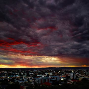 Gewitter über Windhoek von der Heinitzburg aus fotografiert