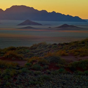 Sonnenuntergang in der Wüste Namib