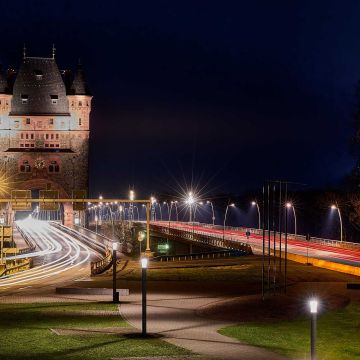Rheinbrücke von der ELS-Grundschule aus gesehen