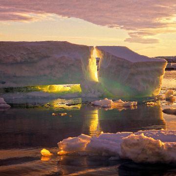 Eisscholle im Sonnenuntergang