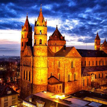 Dom zu Worms in der blauen Stunde